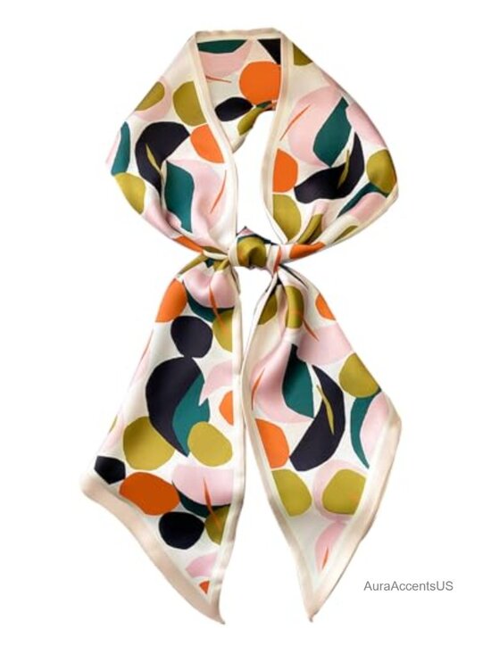 Accessories - Silky Satin Hair Scarf Wrap Lightweight Neck Scarf Handbag Accessory